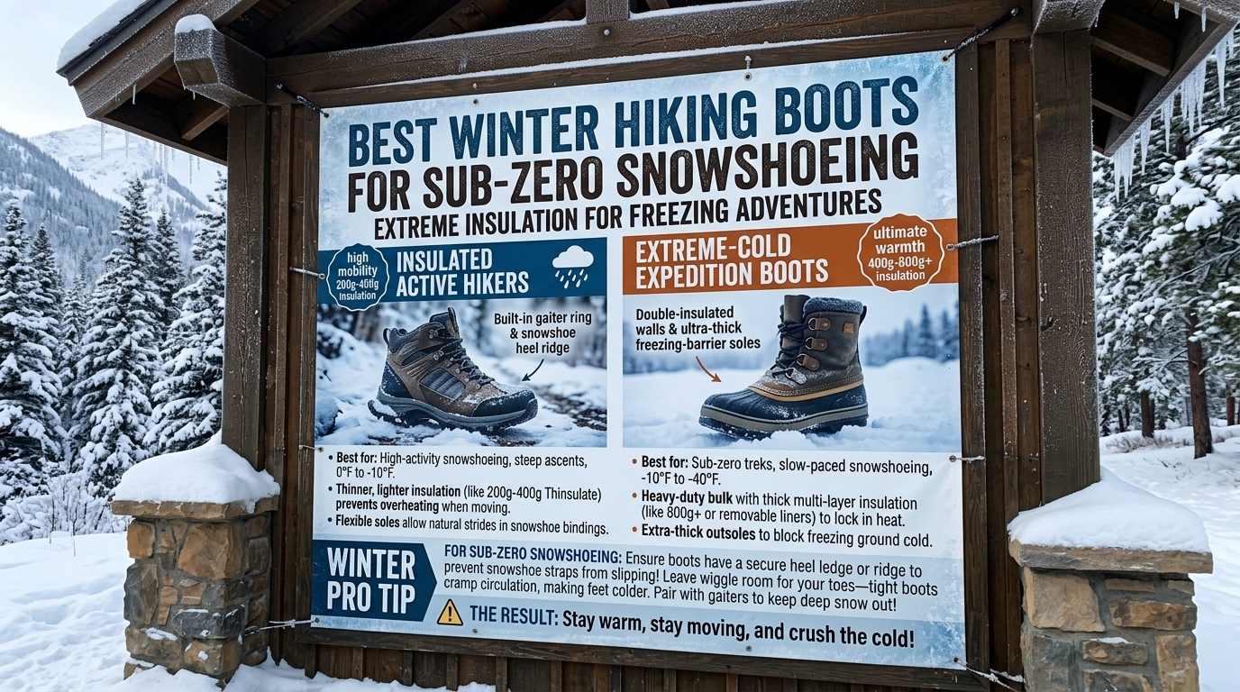 Best winter hiking boots with extreme insulation for sub-zero snowshoeing adventures