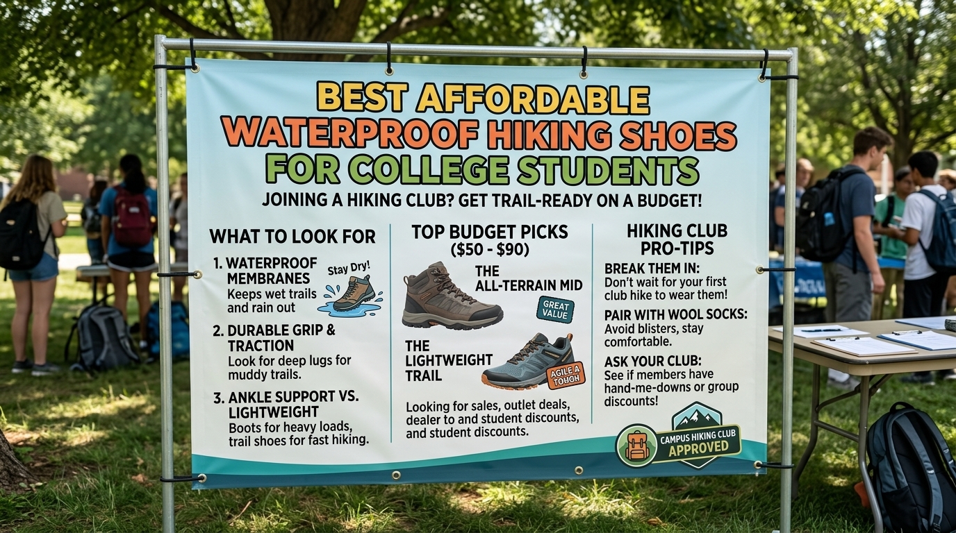 Best affordable waterproof hiking shoes for college students joining a hiking club