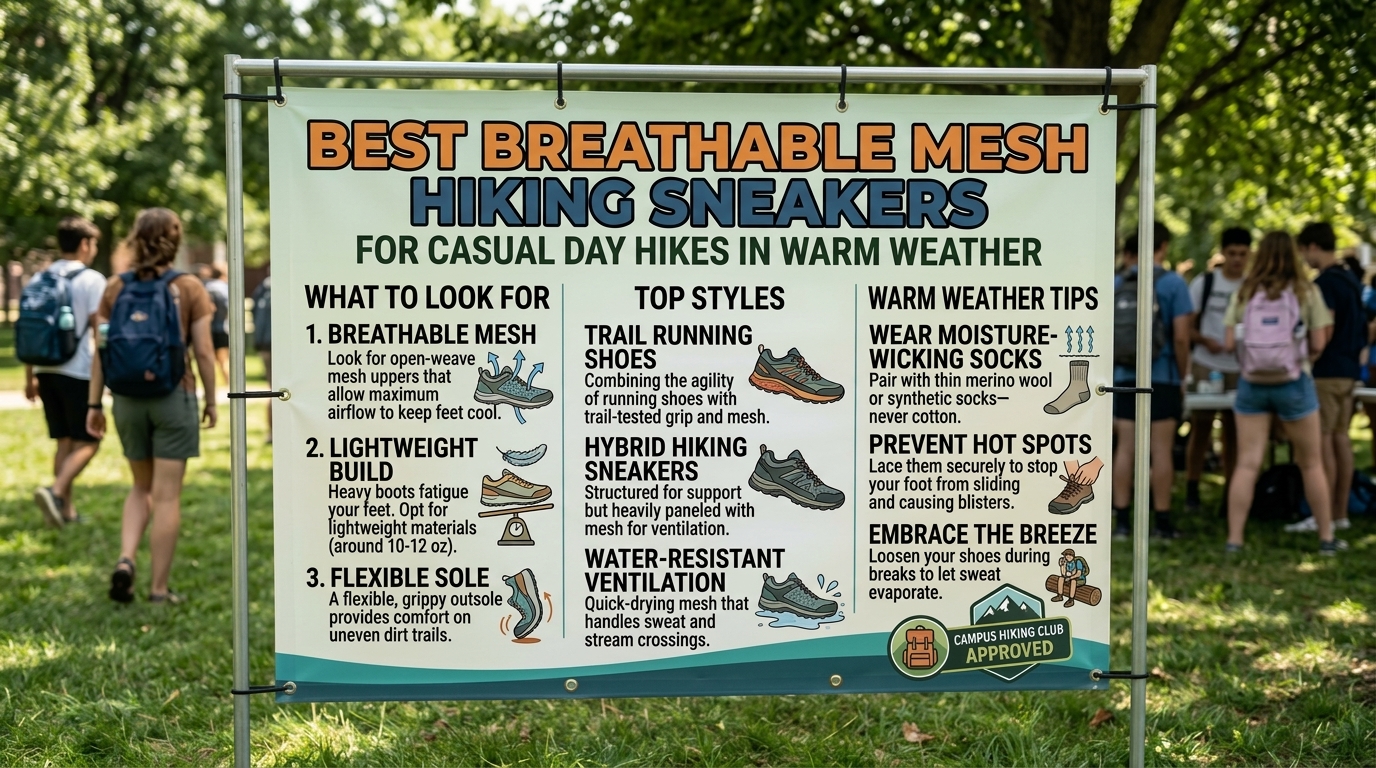 Best breathable mesh hiking sneakers for casual day hikes in warm weather