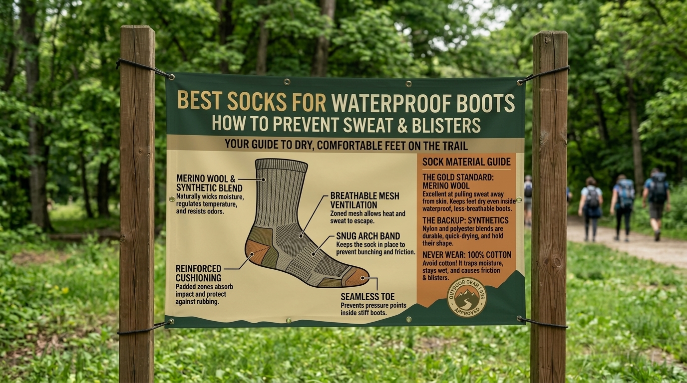 What are the best socks to wear with waterproof hiking boots to prevent sweat