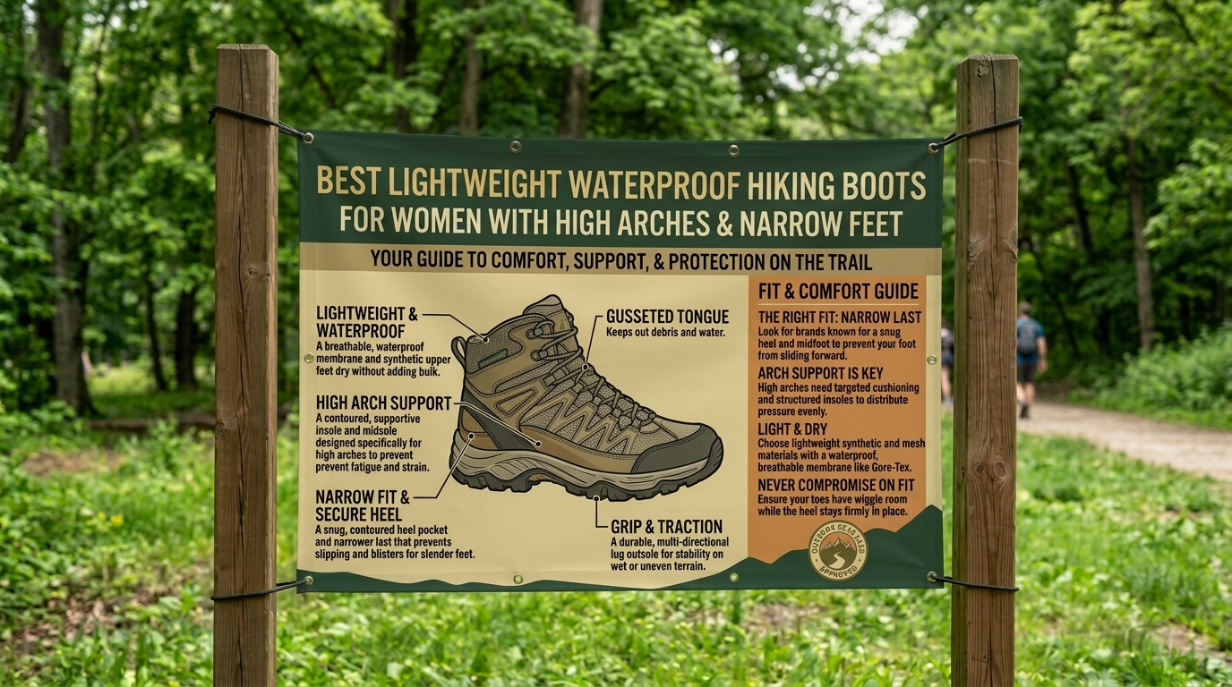 Best lightweight waterproof hiking boots for women with high arches and narrow feet