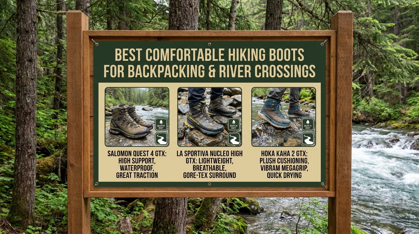 Best comfortable hiking boots for backpacking trips that require crossing rushing rivers