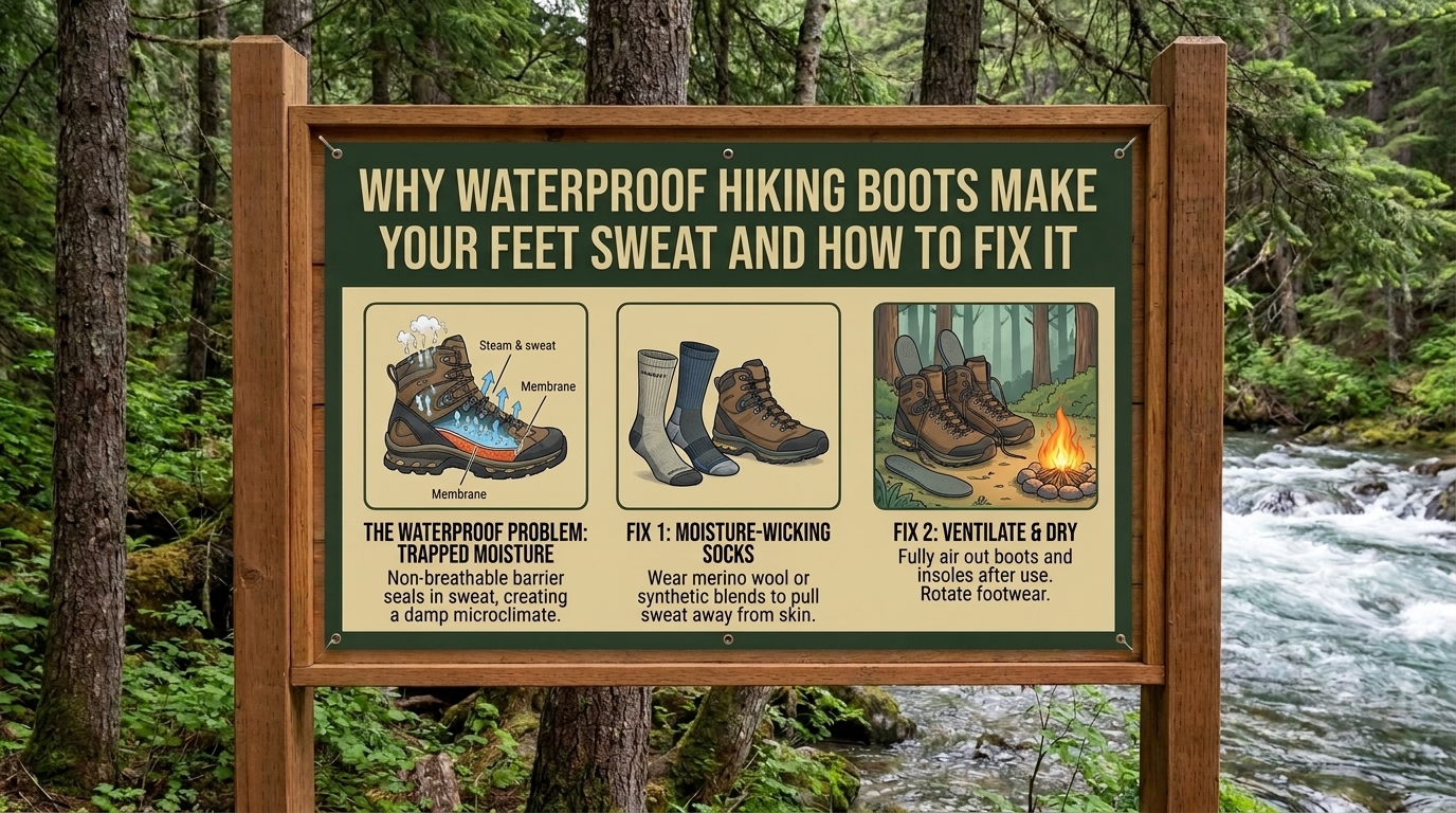 Why waterproof hiking boots make your feet sweat and how to fix it