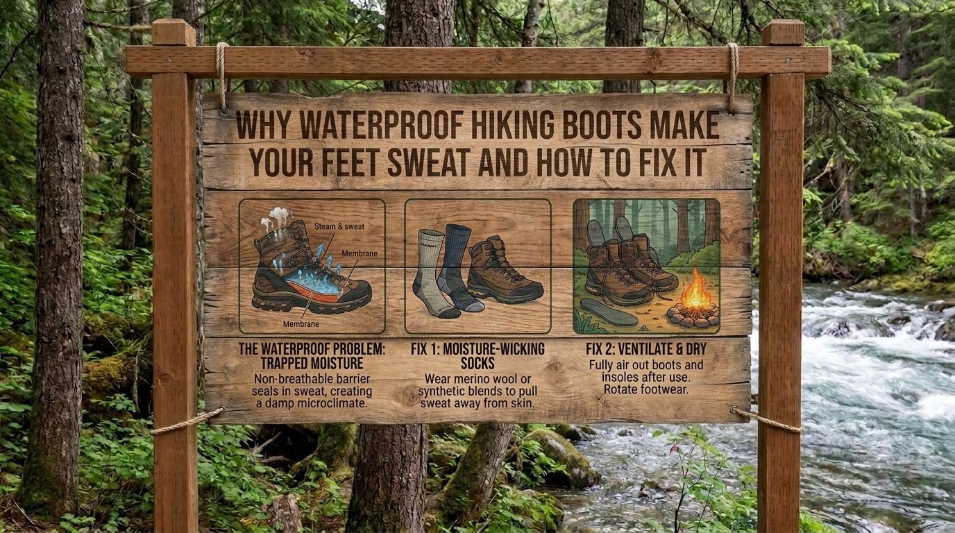 Why waterproof hiking boots make your feet sweat and how to fix it
